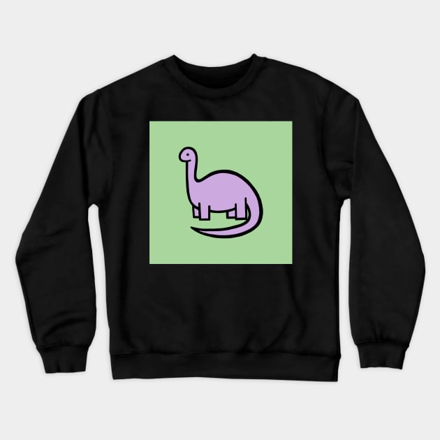 Lilac Dinosaur on Green Crewneck Sweatshirt by UndrDesertMoons